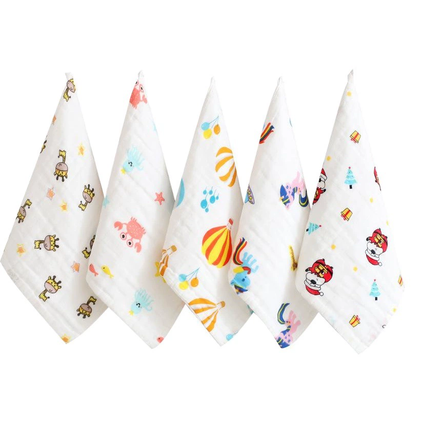 [Доступная модель] [Одинарная подарочная упаковка] Детское квадратное полотенце Маленькое детское марлевое полотенце из чистого хлопка для новорожденных