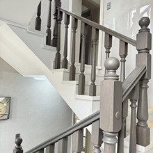 宁波厂家楼梯榉木扶手不锈钢玻璃扶手水泥楼梯扶手