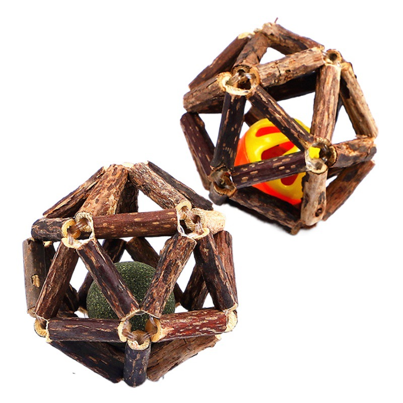 Caliente-venta mu Tianmiao exquisita Bola de juguete gato Bola de juguete Bola de campana de menta bola octogonal auto-Hola divertido gato mascota juguete