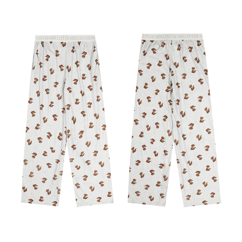 Korean Version of the New Autumn 25 Hollister Puppy Full-Print Snowflake Web Casual Pants Straight Pants Korean Version of the New Autumn 25 Hollister Puppy Full-Print Snowflake Web Casual Pants Straight Pants