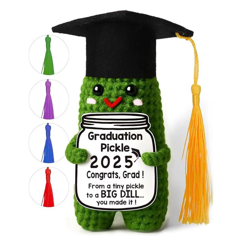 手作りかぎ針編みキュウリ毛糸編みキュウリニット野菜果物人形ストラップ正エネルギー表情バッグ置物