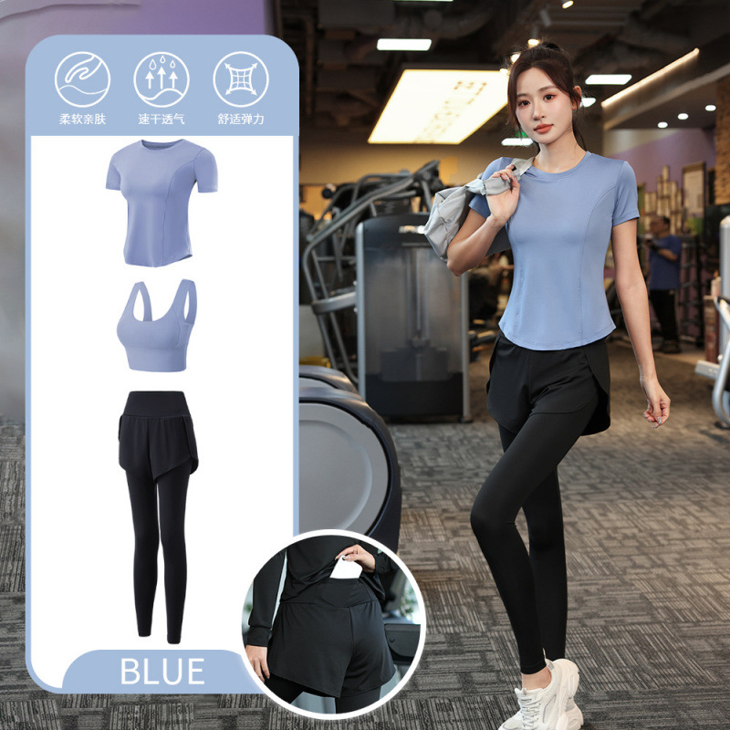 Juego de carrera para mujeres primavera y otoño principiantes de verano yoga deportivo rápido ropa seca trajes transpirables comercio exterior al por mayor