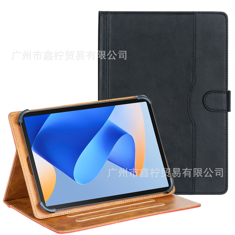 Factory Ready Stock Universal 7/8/9/ 10inch Two-Color Cow Pattern Universal Tablet Leather Case Silicone Four-Corner Hook Shell