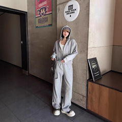 超火爆款时尚运动套装2025秋季外贸高品质宽松外套阔腿裤两件套女