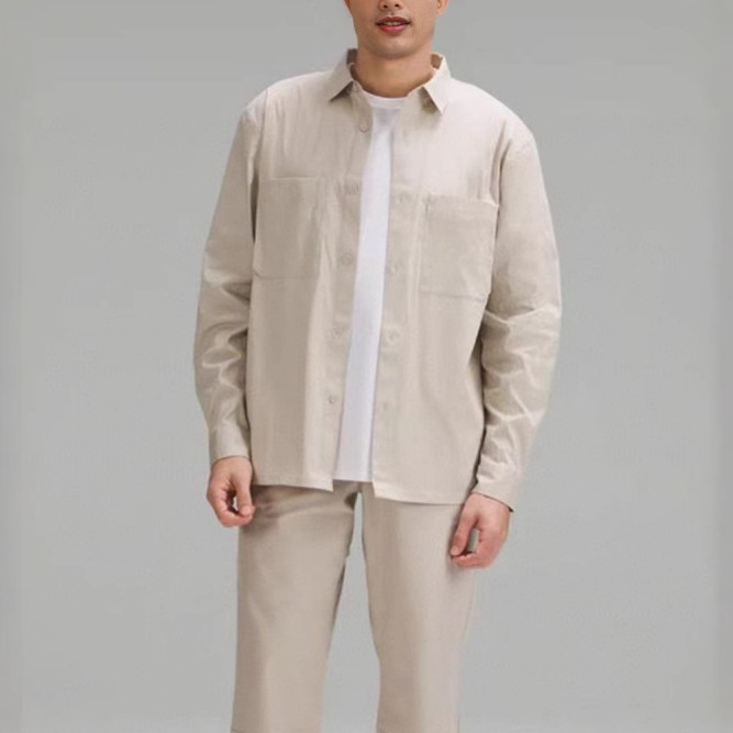 Lulu Men's Top Autumn Jacket Workwear Style Pocket Shirt Fashion Commuter Simple Shirt 1702 Lulu Men's Top Autumn Jacket Workwear Style Pocket Shirt Fashion Commuter Simple Shirt 1702