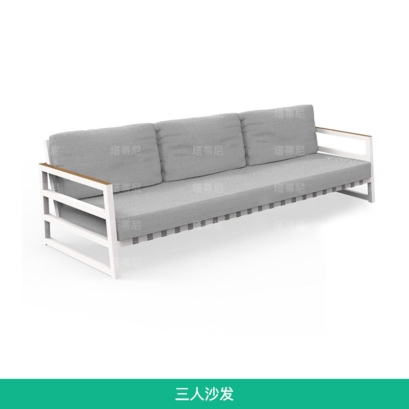 Sofá de aluminio para exteriores, muebles de ocio para balcón y patio, sala de estar en la terraza, conjunto de sillas mecedoras resistentes a la lluvia y al sol. image 12