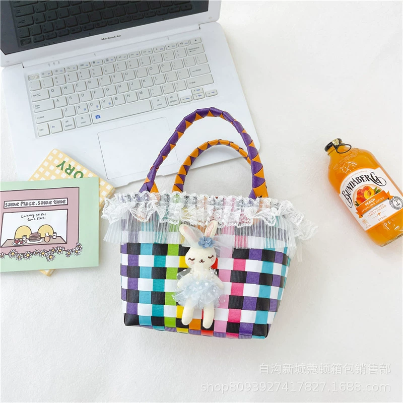Storage system, small basket, woven small bag, handheld beach shoulder bag