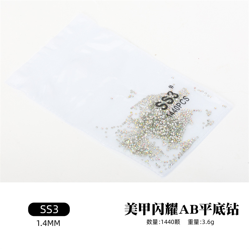 Accesorios de uñas diamante plano transparente AB diamante uñas taladro DIY decoraciones oro inferior plata inferior calidad rhinestone color mezclado diamante
