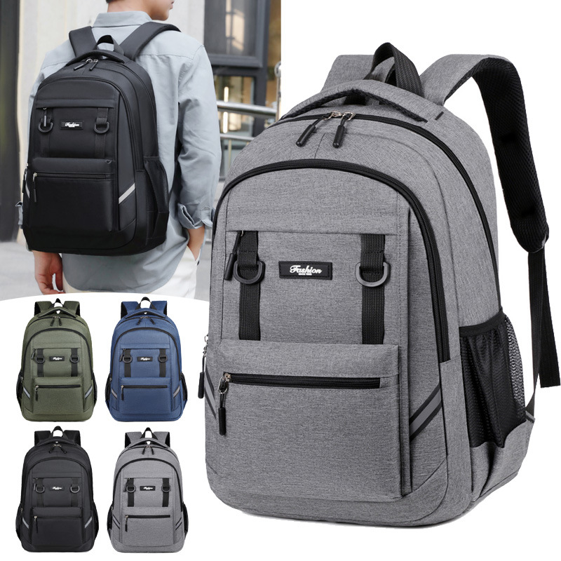 New Foreign Trade Large-capacity Backpack For Men, Outdoor Travel Backpack, Simple Solid Color Bag For Middle And High School Students_voghion.com