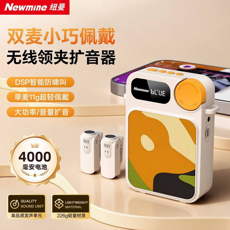 Newman U263 Wireless Lavalier Microphone Amplifier for Teachers, Lecture Microphone Speaker