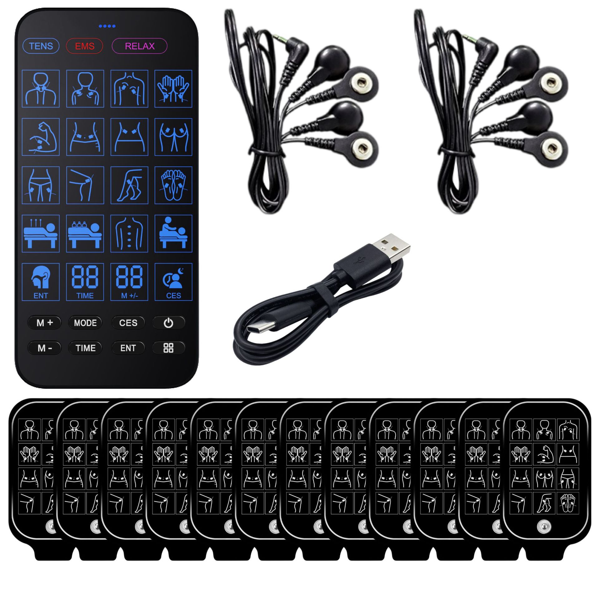 クロスボーダーデュアル出力 TENS 電気パルスマッサージャー EMS 刺激装置中低周波パルスマッサージ器具マッサージ