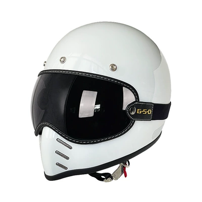 Motosiklet kaskı (dəbilqə) – Winter and All-Season Safety Helmet 3C - ivory-white-black-tea-mirror-m55-56