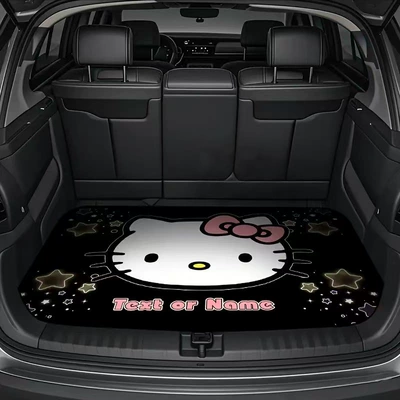TEMU branded and shipped cute Hello Kitty car trunk mat, dirt-resistant, dust-proof, non-slip, easy to maintain car floor mat