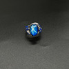 Blue diamond, fashionable sapphire ring with stone jade, wedding ring, European style, simple and elegant design