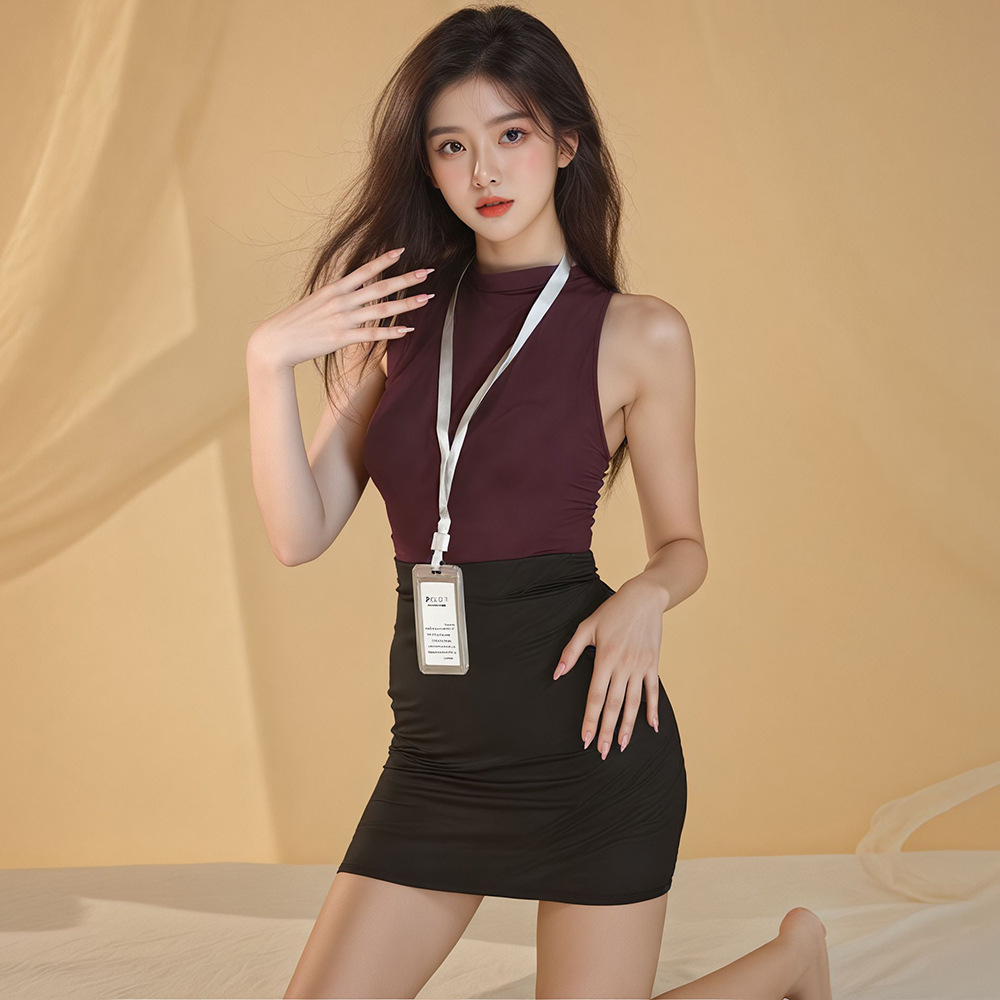 Sexy Lingerie Pure Desire Slim Secretary Hip Skirt Stewardess Uniform Passionate Nightclub No-Take-Off Suit Qqny Abstinence System