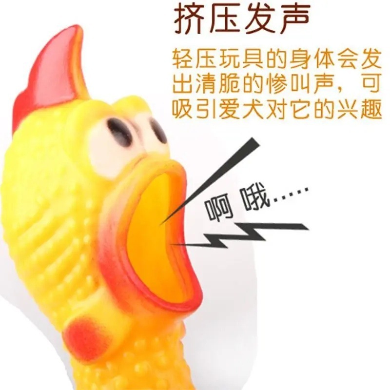 大、中、小の面白いビニール製の悲鳴を上げる鶏、クリエイティブなトリック、発散用の鶏、ペットの音、悲鳴を上げる鶏の卸売|undefined
