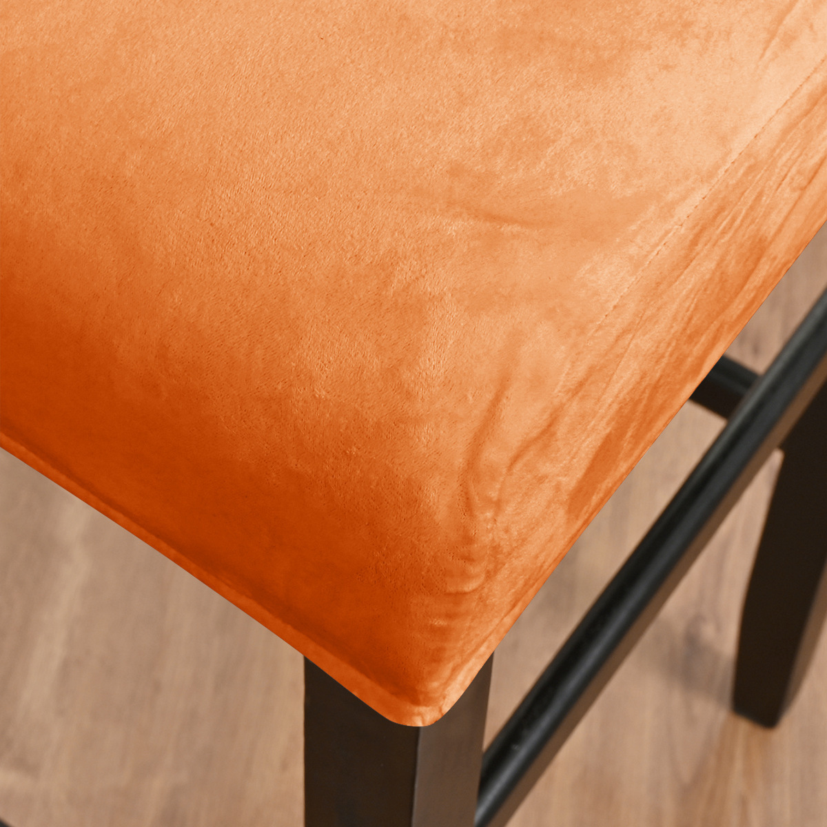 Amazon transfronterizo color sólido elástico plata silla cubierta polvo bar restaurante cubierta de silla de espalda baja temu