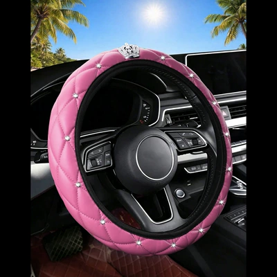 All Seasons, for Women, Steering wheel cover - rose-red-38cm