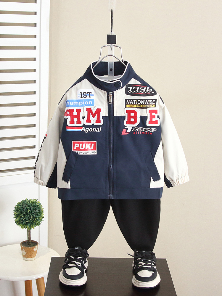 6248 Ropa de otoño para niños Chaqueta de motocicleta de moda 2025 Nuevo bebé Niños Primavera y otoño Chaqueta coreana Top