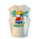 Vest Men's Summer 2024 New Fashion Brand Loose Cotton Printed Sleeveless T-Shirt Men's Casual Sports Waistcoat