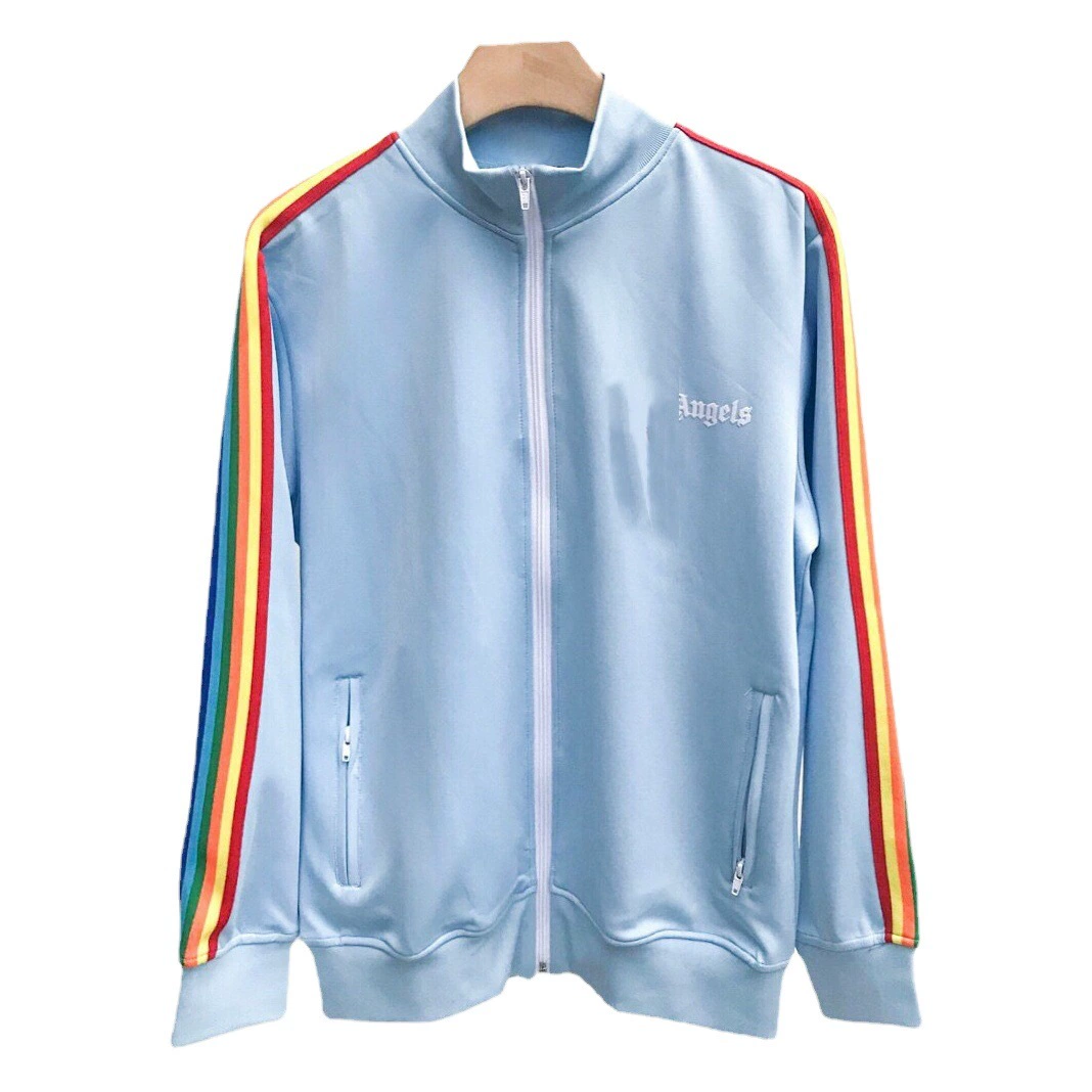 Palm Angles в европейском и американском стиле на весну и осень, Новая повседневная мужская и женская модная уличная куртка в радужную полоску, пальто