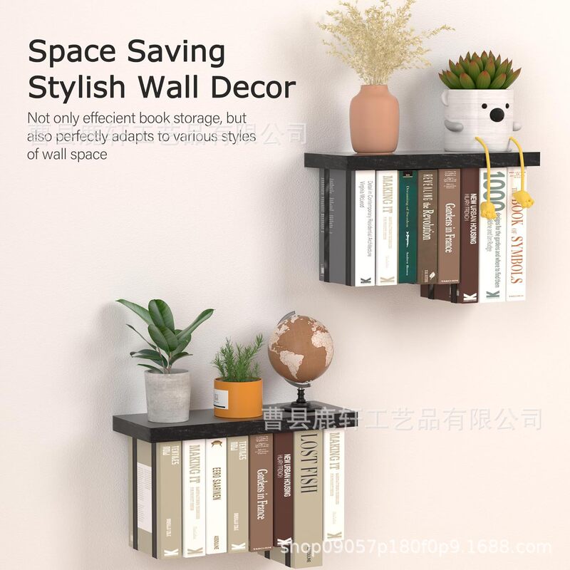 Cross-border Wooden Wall-mounted Floating Bookshelf Home Wall Decoration 2-piece Hanger Space-saving Inverted Bookshelf Cross-border Wooden Wall-mounted Floating Bookshelf Home Wall Decoration 2-piece Hanger Space-saving Inverted Bookshelf
