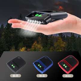 感应头灯钓鱼夜钓充电LED夹帽灯帽檐头戴式长续航大功率锂电池