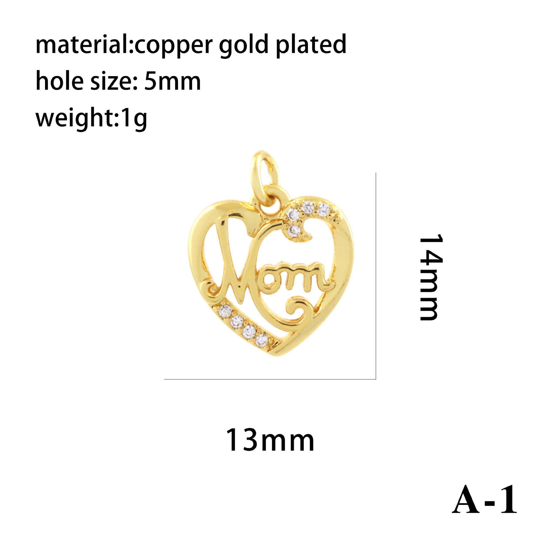 1 Piece Copper Zircon 18K Gold Plated Plating Inlay Pendant display picture 4