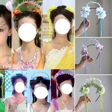 新款古风七仙女儿童妆造发箍流苏绢花古装配饰公主超仙写真头饰