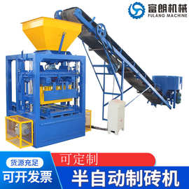 出口标准半自动制砖机QTF4-24 混凝土空心砖机设备brick machine