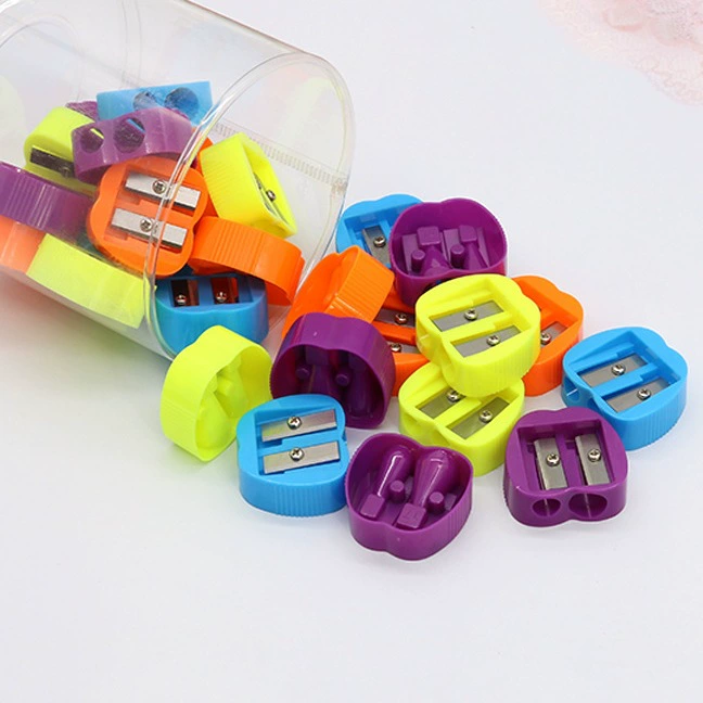 Apple, sharpener, stationery, eyebrow pencil, knife