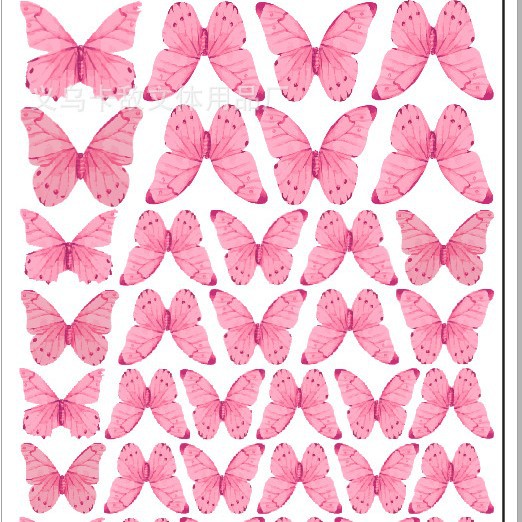 40 mariposas rosadas/caja