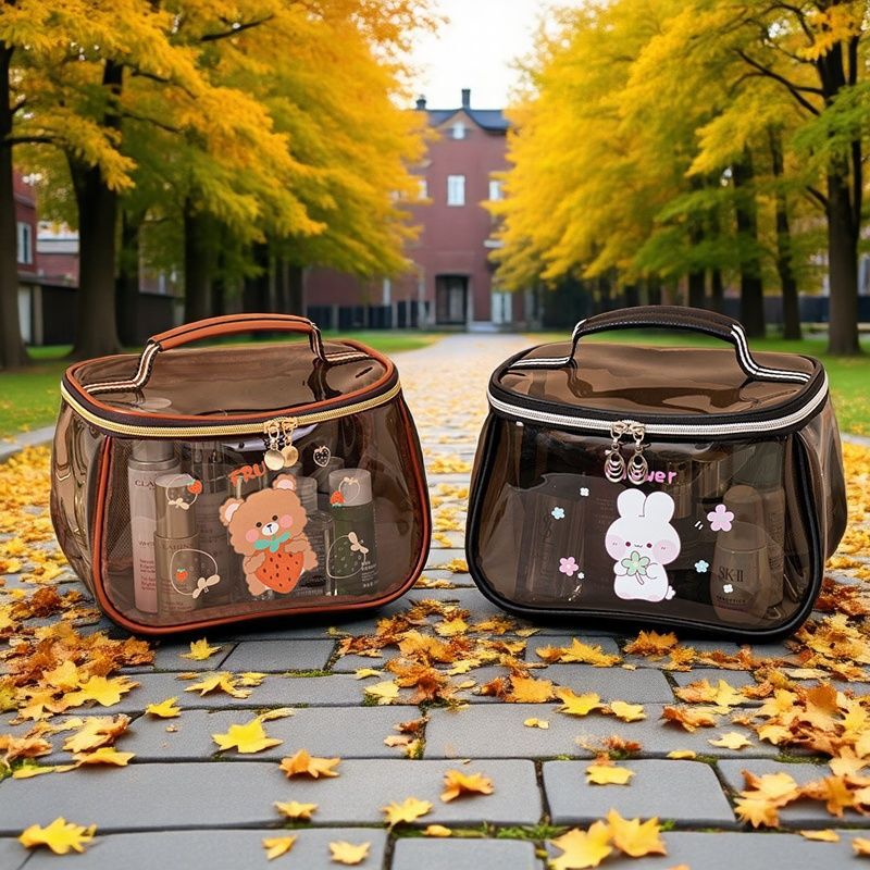 Cross-border Hot Selling PVC Large Capacity Transparent Toiletry Bag Cosmetic Storage Bag Waterproof Portable Cosmetic Storage Cosmetic Bag
