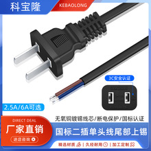 定制国标二电源线0.5/0.75平方插头带2家用电器电线连接线插座