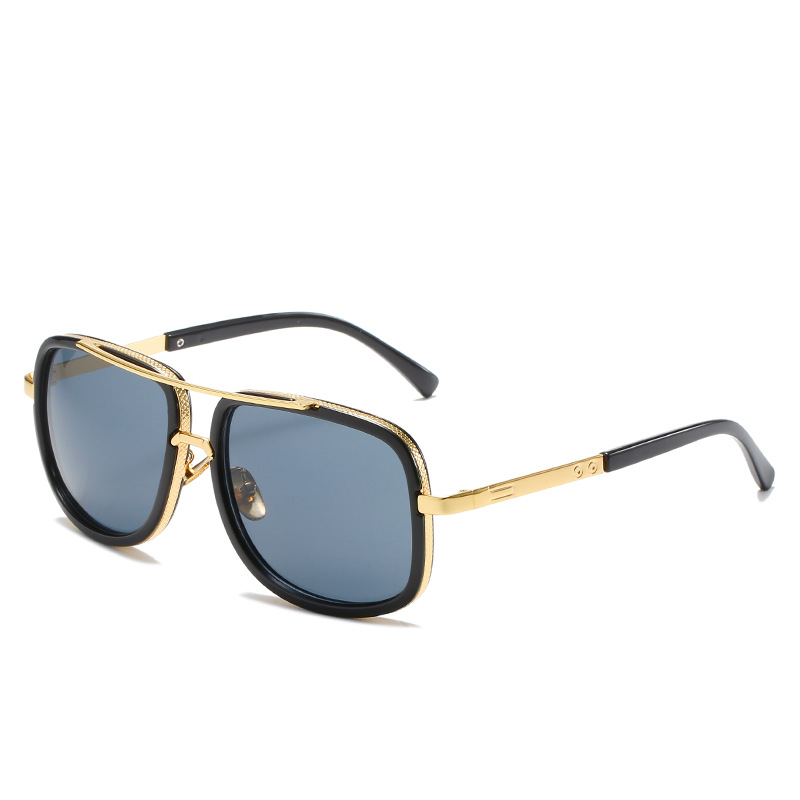 Tijia Double-bridge Large-frame European And American Trendy Thick-frame Sunglasses, Fashionable Beach Outdoor Street_voghion.com