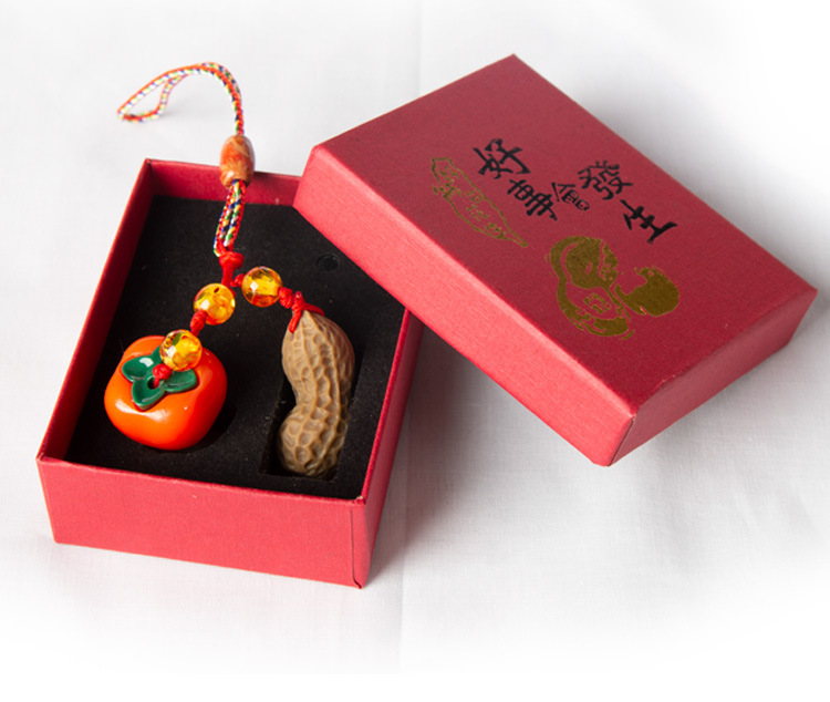 Factory Wholesale Resin Persimmon Pendant, Good Things Happen, Everything Goes Well, Creative Ornament Keychain