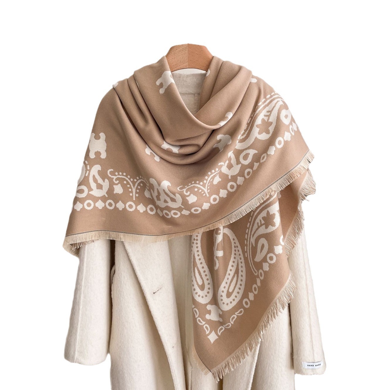 2024 otoño y invierno coreano clásico letras toallas simples versátiles nueva moda imitación de cachemira bufandas de calentamiento