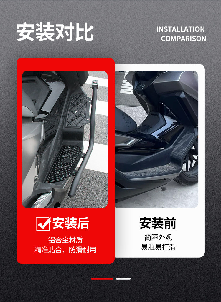 Suitable for Honda Forza 350 Guard Bar Modification, Aluminum Alloy Foot Pedal, Nss350 Stainless Steel Anti-Fall Bumper