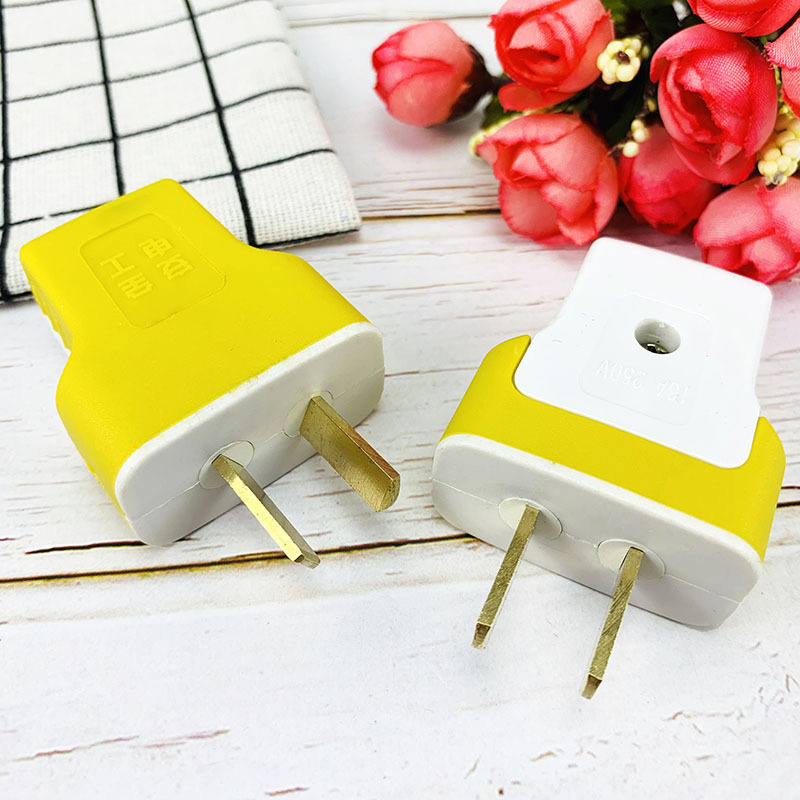 Pure copper 16A thick wire connector plug anti-drop high-power two-prong rotating plug