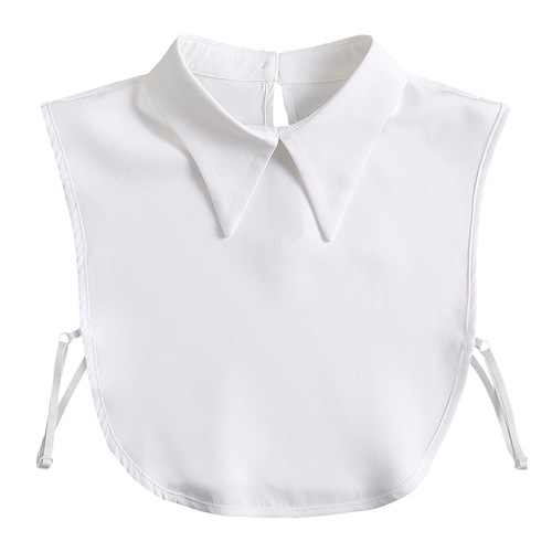 European and American lace fake collar women's base shirt with lace decoration hollow fake collar autumn and winter solid color adjustable belt top