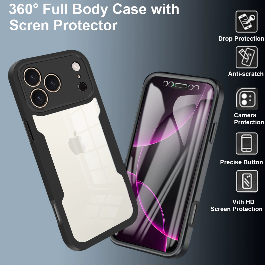 Совместимый Apple iPhone 17, чехол для телефона, iPhone 15, защитный чехол, 17промакс, защита от падений