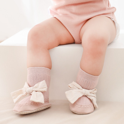 21 Autumn and winter new pattern Pidi baby Shoes and socks children Korean Edition bow Dispensing Toddler Floor socks baby Socks