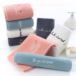 All Cotton 120g Thickened Embroidered Towel ins Style Embroidered Internet Celebrity Towel Couple Home Daily Absorbent Towel