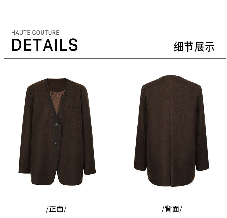 Áo vest nữ cổ V tay dài dáng suông một hàng nút phong cách thanh lịch — Váy Midi Breeveca, Váy màu xanh hải quân, Váy màu xám khói, Váy màu đỏ tía chi tiết 30