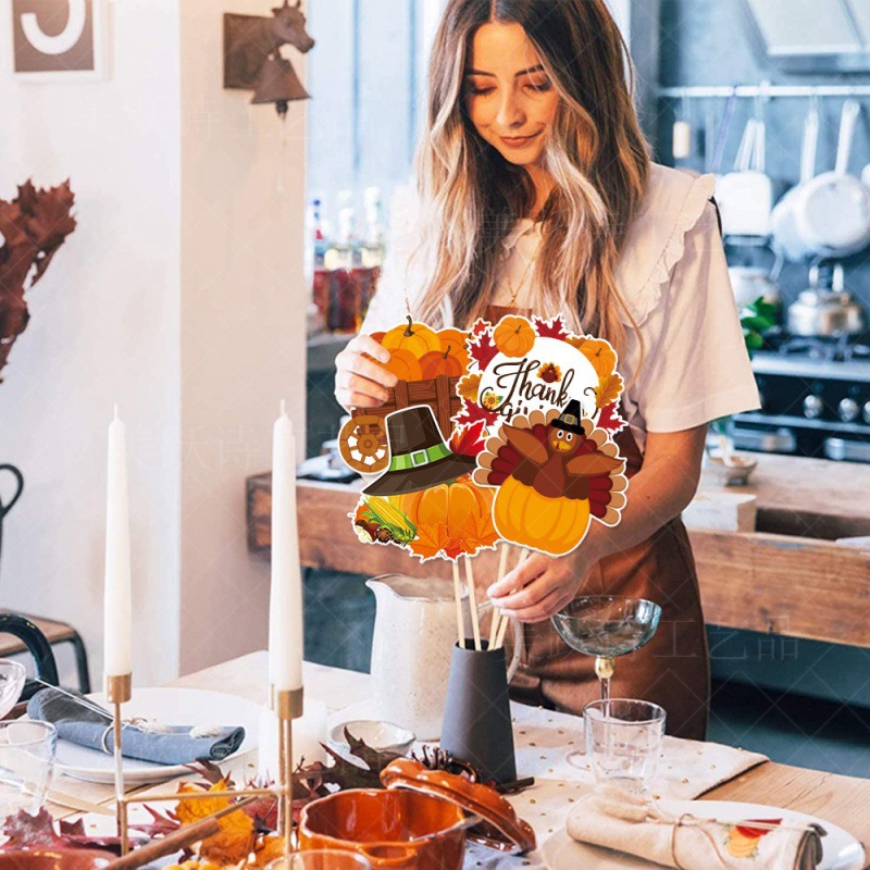 Nuevos productos festivos de Acción de Gracias Decoración de vasijas Fiesta de Cosecha Decoración Fiesta de Cumpleaños Gracias Plug-in