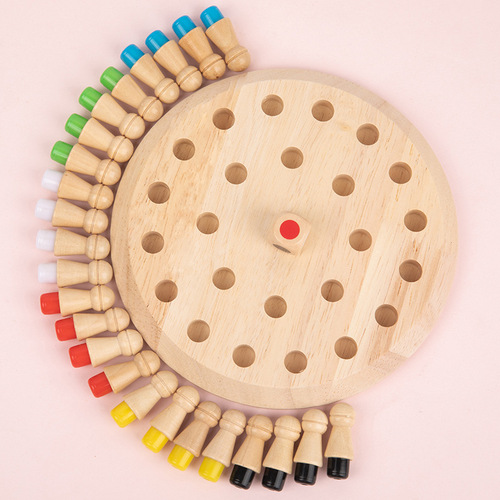 Children's wooden early education color memory chess focus parent-child interactive fun game science and education educational toys
