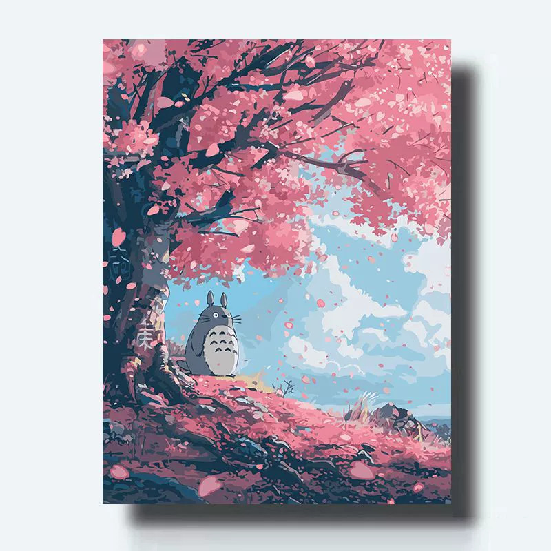 Pintura al óleo digital DIY paisaje floral pintada a mano pintada al óleo pintada decoración de la sala de estar pintada colgante de alta calidad pintura descomprimida image 12