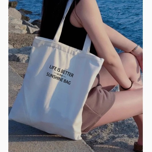 Verano simple carta Portátil Bolsa de lona bolsa de hombro con cremallera bolsa de tela casual merienda compras ordenador libro bolsa para mujeres