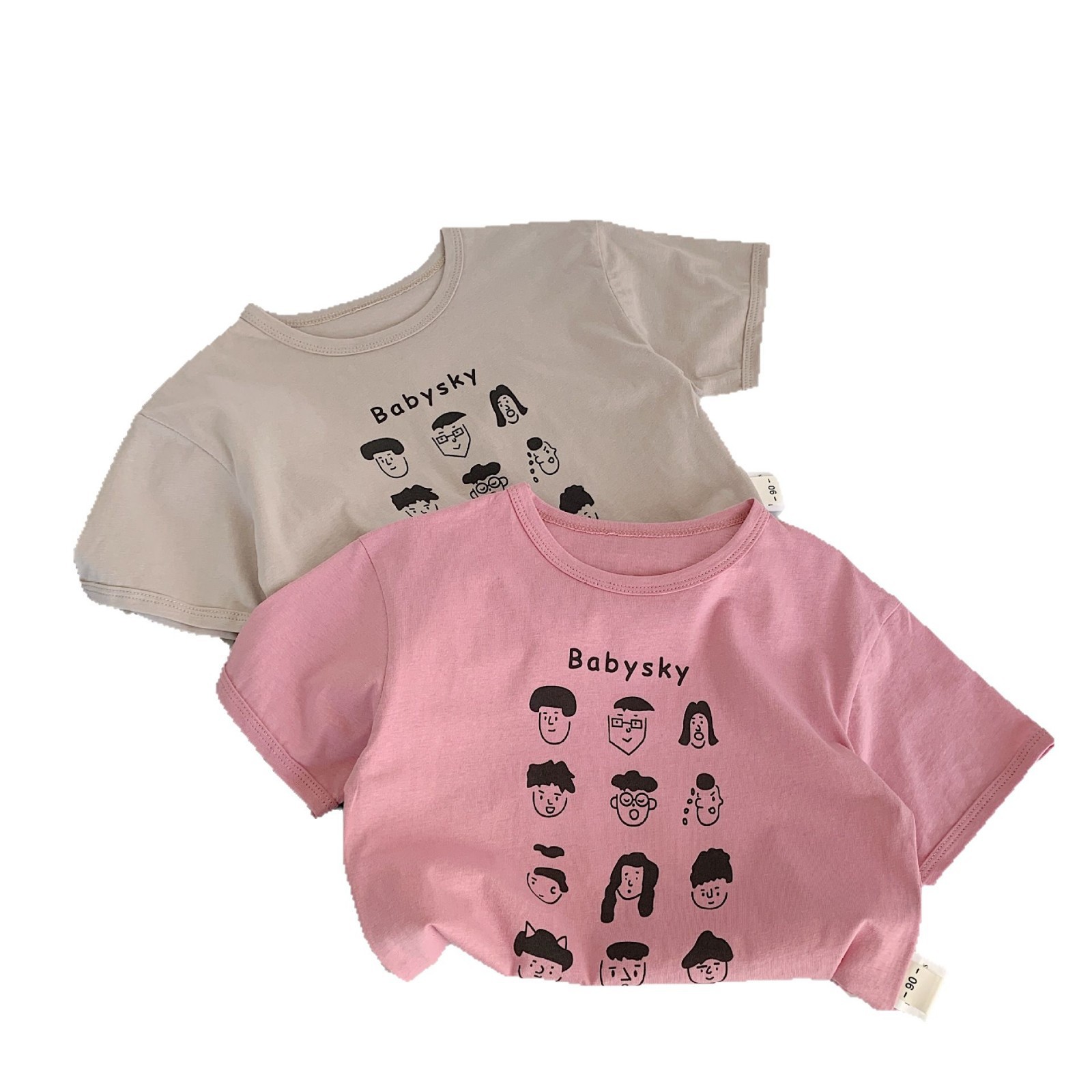 Camiseta de manga corta de verano para niños Maibao 2025 nuevo estilo coreano para niños y niñas suéter estampado de dibujos animados algodón a clase