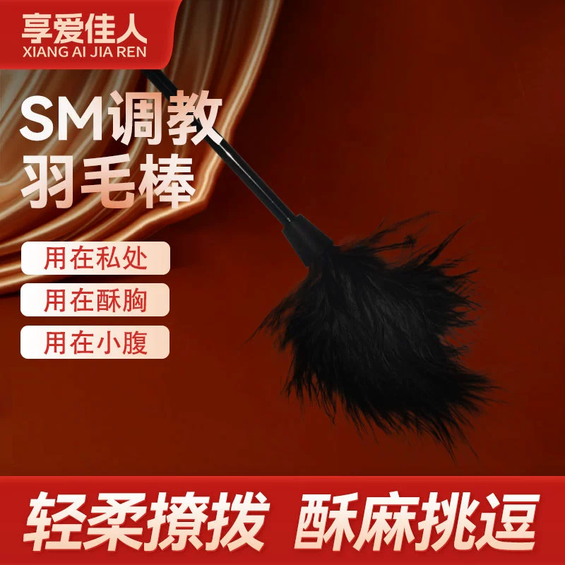享爱佳人 SM тренировочный плетка-перо черный, маленький ремешок, для мужчин и женщин, флирт, альтернативная игрушка для взрослых